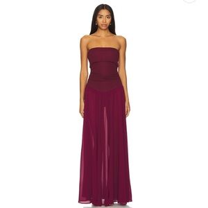 Camila Coehlo Minji Maxi Dress in Maroon